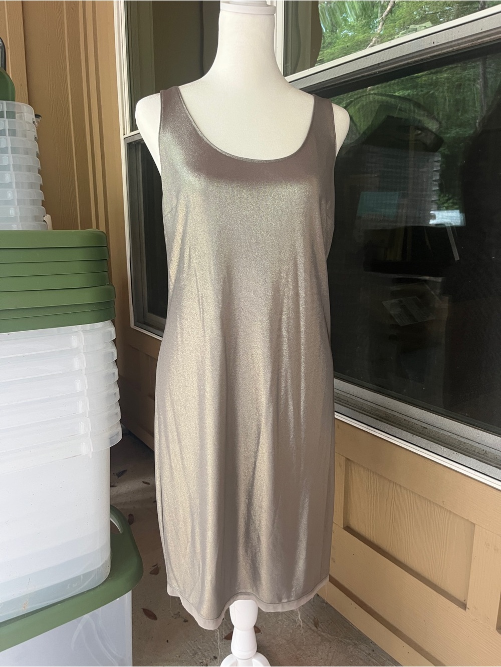 New with tags Vince. Vince Camuto Shimmery Silver Designer Slip Dress Small